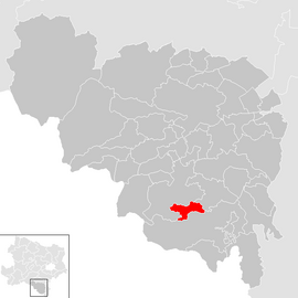 Poloha obce St. Corona am Wechsel v okrese Neunkirchen (klikacia mapa)