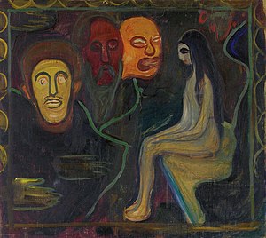 Mädchen und drei Männerköpfe (Edvard Munch)