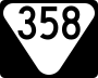 State Route 358 marker