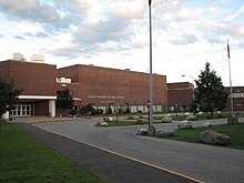 brick façade of South Burlington High School