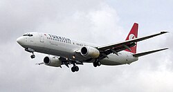 Türk Hava Yolları uçağı. Bir Boeing 737