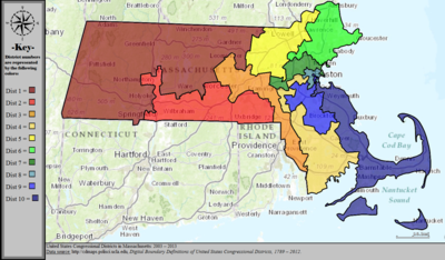 Округа Конгресса США в Массачусетсе, 2003–2013 гг.