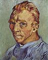 Bizarrik gabeko autorretratua, 1889ko iraila. Pintura hau Van Goghen azken auto-erretratua izan zitekeen. Amari urtebetetze opari bezala eman zion.