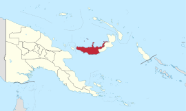 Nova Bretanha Ocidental no mapa de Papua-Nova Guiné