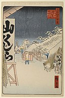 びくにはし雪中 歌川広重画