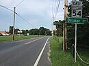 View east at the west end of MD 54 at MD 313 in Mardela Springs