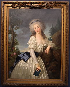 Portrait de dame tenant un livre près d’une fontaine, musée d'art de São Paulo.