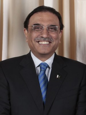 English: Asif Ali Zardari.