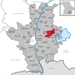 Läget för Bad Endorf i Landkreis Rosenheim