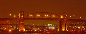 bThe Burrard Street bridge in downtown Vancouver.