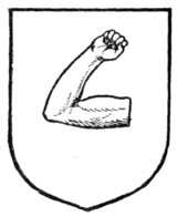 Fig. 265.—An arm embowed the upper part in fesse.