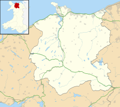 Mapa konturowa Conwy, u góry po prawej znajduje się punkt z opisem „Abergele”