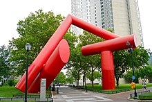 The Covenant, designed by artist Alexander Liberman and installed at Penn in 1975 Covenant Liberman 1976 a.JPG