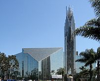 The exteriors of Crystal Cathedral. Garden Grove, CA, USA.