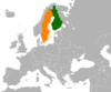 Location map for Finland and Sweden.