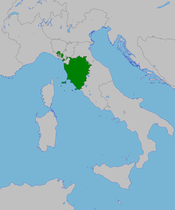 Великое герцогство Тоскана с 1815 по 1847 год.