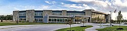 Panoramic view of Unity Christian High School building