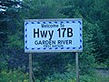 Highway 17B sign, Garden River