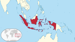 Situo de Indonezio en ĝia regiono.