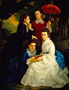 Retrato de las hijas del licenciado Manuel Cordero (1875) by Juan Cordero.