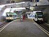 Terminus de la ligne du LEB à la gare de Lausanne-Flon.