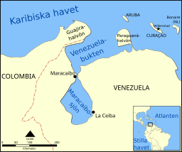 Lägeskarta för Venezuelabukten.