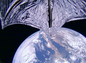 LightSail 2 in flight above Earth