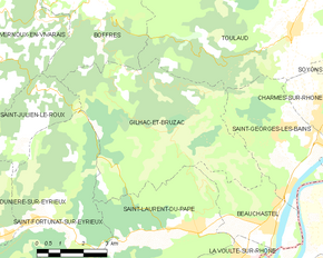 Poziția localității Gilhac-et-Bruzac