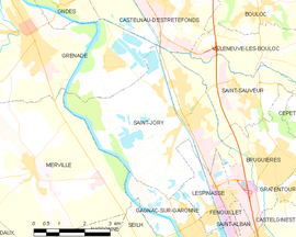 Mapa obce Saint-Jory