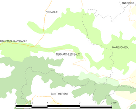 Mapa obce Ternant-les-Eaux