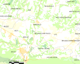 Mapa obce Sévignacq-Meyracq