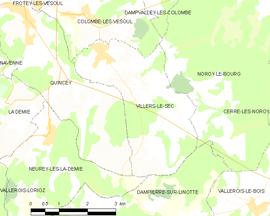 Mapa obce Villers-le-Sec