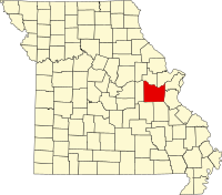 Округ Франклін на мапі штату Міссурі highlighting