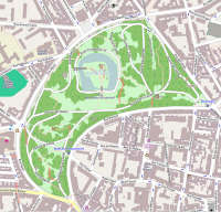 Map of the Parc des Buttes-Chaumont.