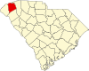Карта штата с выделением округа Пикенс