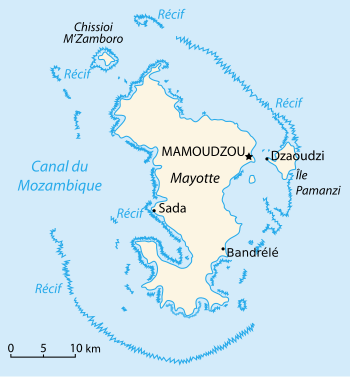 Map of the island of Mayotte