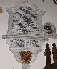 Memorial to Susanna Godolphin wife of Col Sidney Godolphin in Llanyblodwel church
