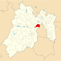 Localização de Naucalpan de Juárez no estado do México