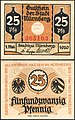 25 Pfennig Notgeldschein von Nürnberg (1920)