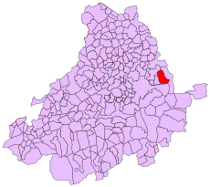 Estensión del términu municipal dientro de la provincia d'Ávila