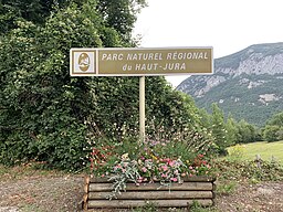 Panneau E33a du parc naturel régional du Haut-Jura.