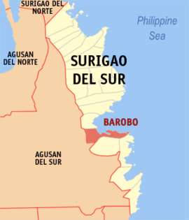 Barobo na Surigao do Sul Coordenadas : 8°31'45"N, 126°7'18"E