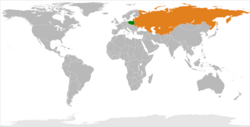 Map indicating locations of Poland and Soviet Union