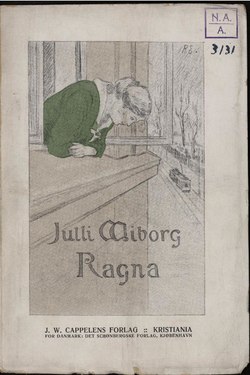 Forsida på boka Ragna av Julli Wiborg fra 1914.