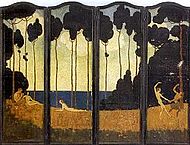 Κοιλάδα με τριανταφυλλιές πτυσσόμενη οθόνη, 1903 ή 1904