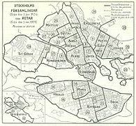 Sub-district map of Stockholm in 1924.