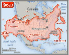 Порівняння розмірів території Росії та США