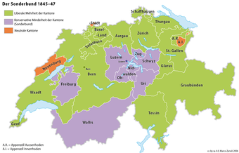 Der Sonderbundskrieg in der Schweiz