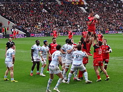 Le Stade toulousain accueille le Racing 92 au Stadium de Toulouse le 17 avril 2016.