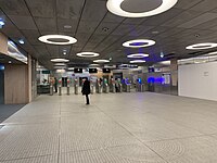 Ticket barriers at the mezzanine